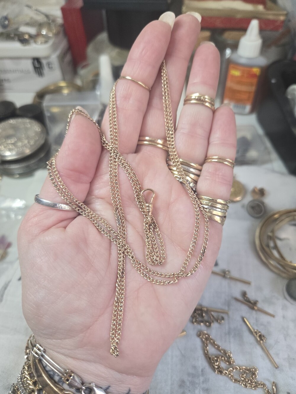 Victorian Gold Filled Watch Chain Necklace - Lightweight Women's Jewelry